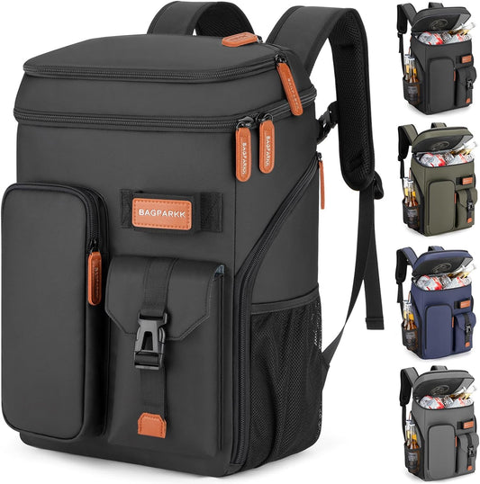 Insulated Cooler Backpack,33/45 Cans Multifunctional Double Deck Leakproof Cooler Bag with Sternum Strap,Large Capacity Lightweight Travel Camping Beach Backpack