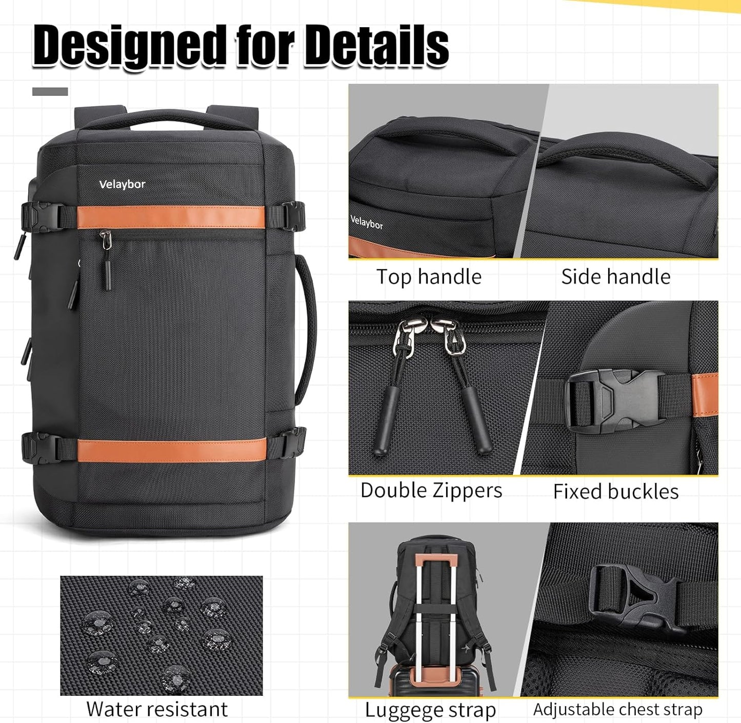 42L Travel Backpack with 4 Packing Cubes, TSA Friendly Flight Approved Carry-On Bag with USB Charging Port, Water-Resistant Weekender Business Backpack for Men Women, Fits 17.3" Laptop